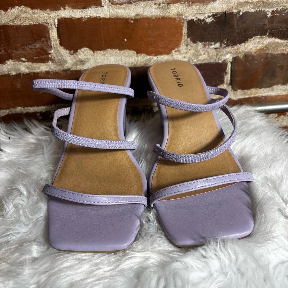 torrid Lilac Strappy Square-Toe Heeled Sandals